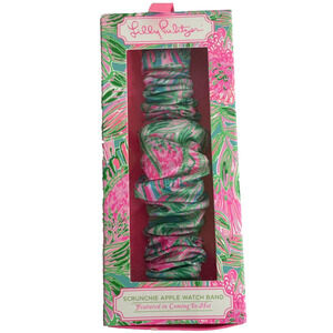 Lilly Pulitzer Scrunchie Apple Watch Band Fits 38 40mm Coming In Hot, Pink Green